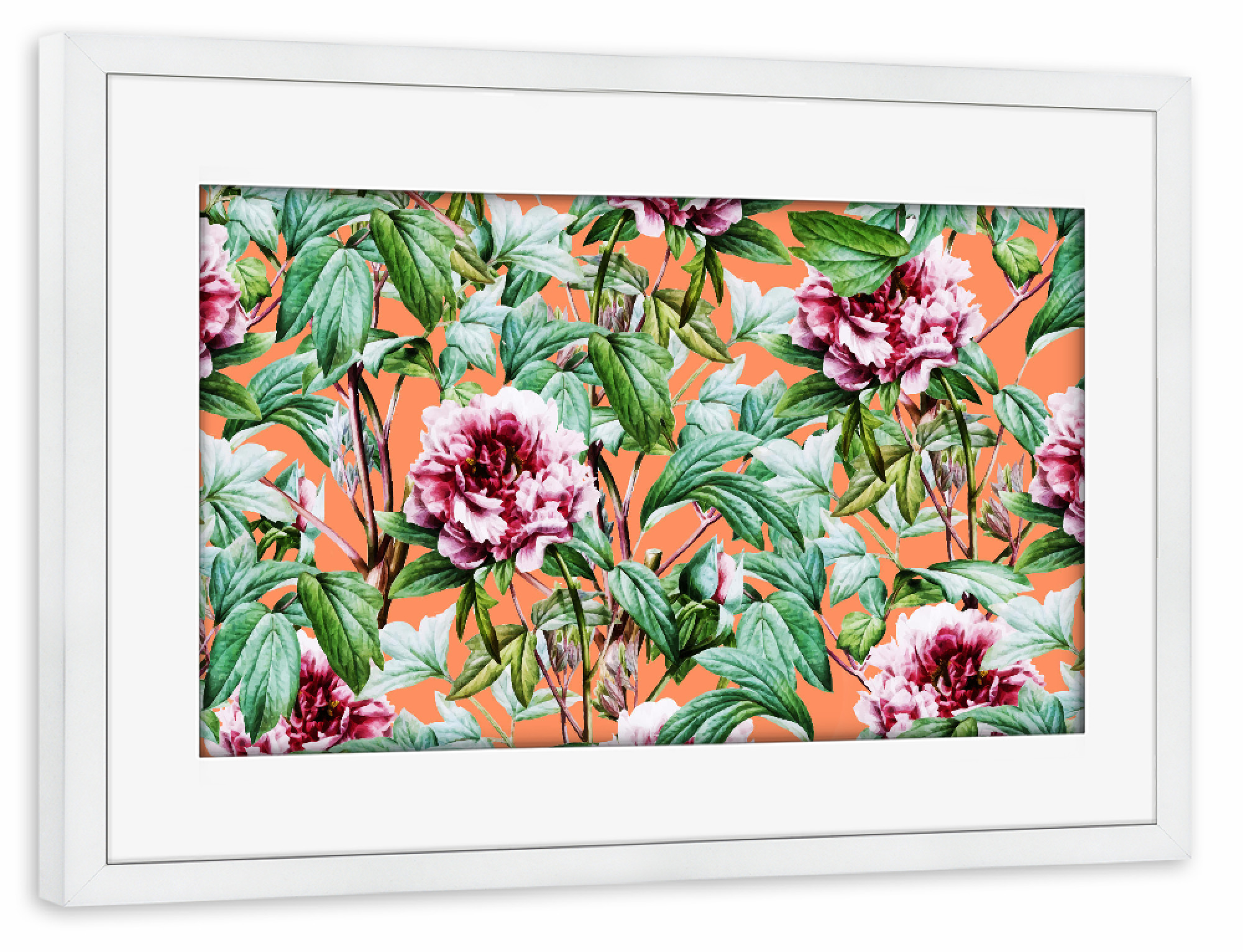 Poster mit Rahmen weiß "Frosty Florals V2" artboxONE - Natur,Floral