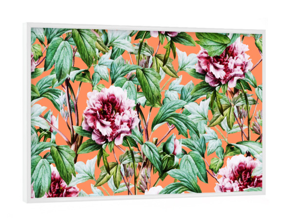 Poster mit weißem Rahmen "Frosty Florals V2" artboxONE - Natur,Floral