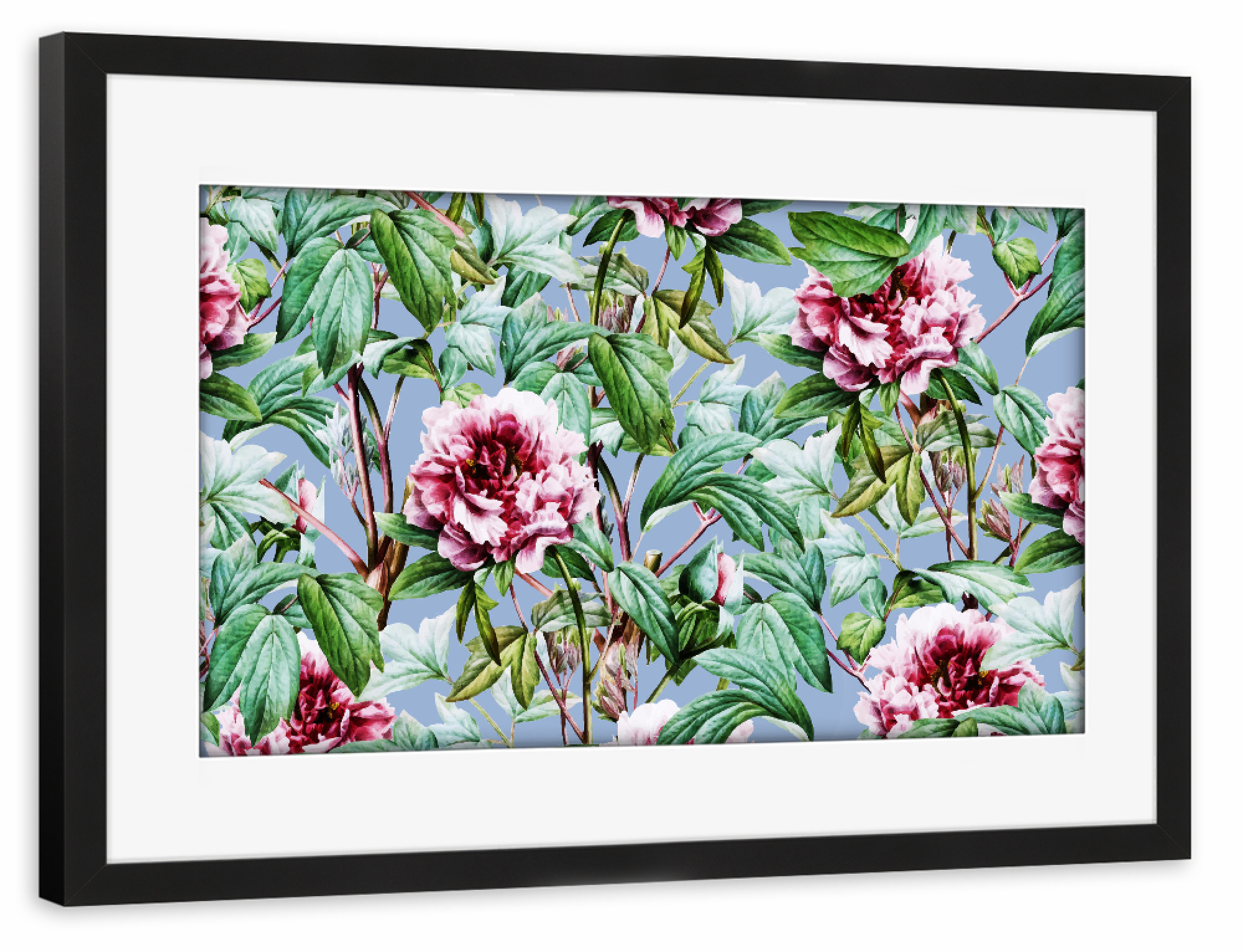 Poster mit Rahmen schwarz "Frosty Florals" artboxONE - Natur,Floral