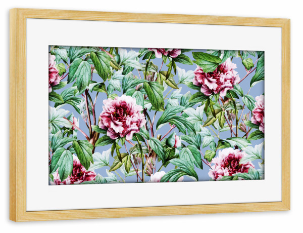 Poster mit Rahmen kiefer "Frosty Florals" artboxONE - Natur,Floral