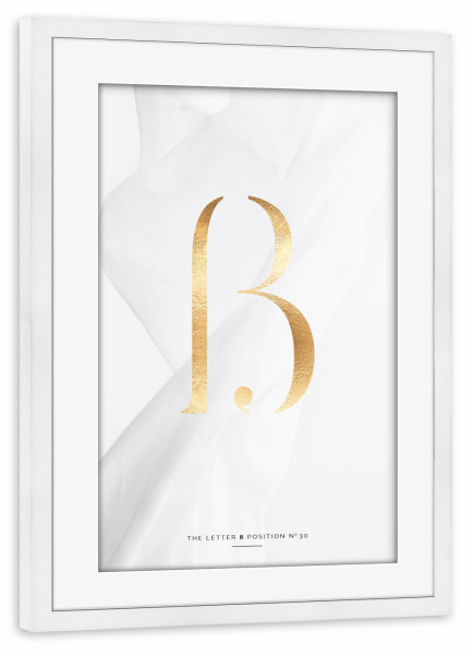 Poster mit Rahmen weiß "GOLD LETTER SAMMLUNG | ß" artboxONE - Typografie