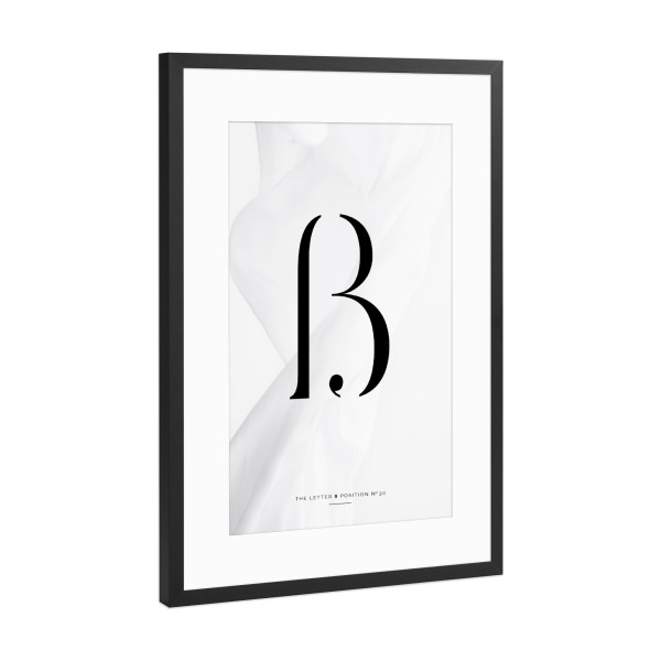 Poster mit Rahmen Schwarz (Metallic) "BLACK LETTER COLLECTION | B" artboxONE - Buchstaben,Buchstaben / B