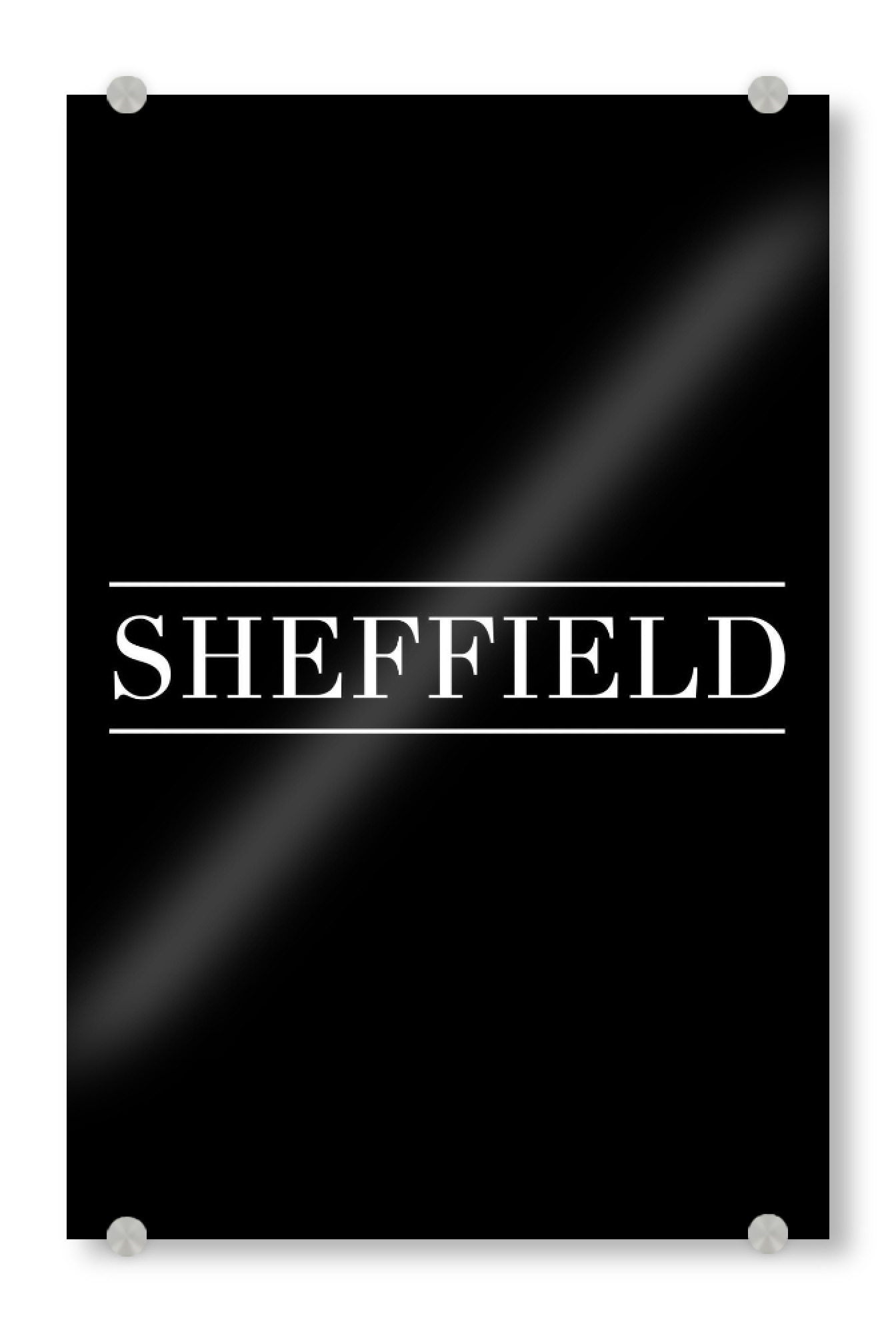 Acrylglasbild "SHEFFIELD | HORIZONTAL" artboxONE - Städte,Typografie,Reise,Schwarzweiß,Fashion,Städte / Weitere