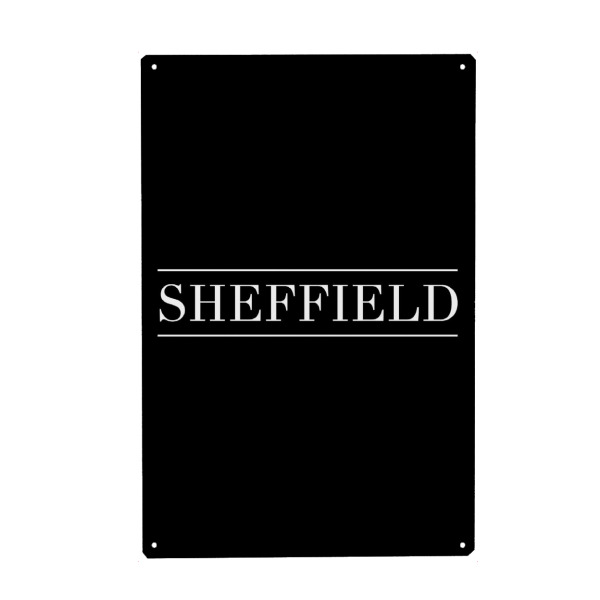 Holzbild "SHEFFIELD | HORIZONTAL" artboxONE - Städte,Typografie,Reise,Schwarzweiß,Fashion,Städte / Weitere