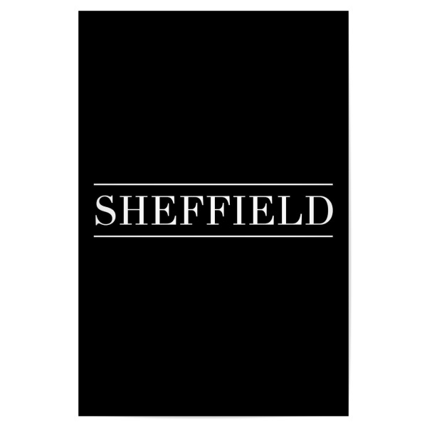 Poster 30x20 cm "SHEFFIELD | HORIZONTAL" artboxONE - Städte,Typografie,Reise,Schwarzweiß,Fashion,Städte / Weitere
