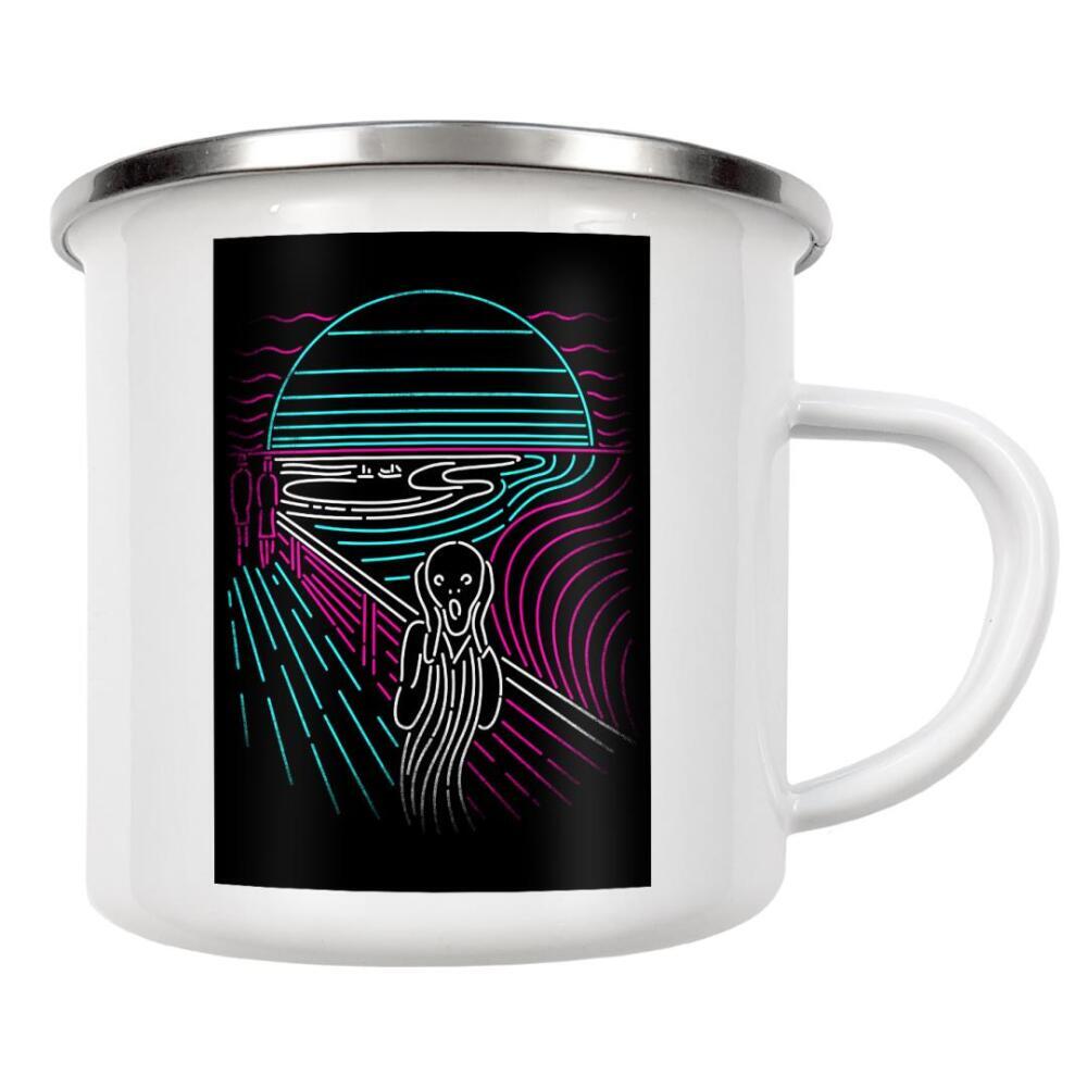 Emaille Tasse "Der Neonschrei" artboxONE - Abstrakt - Schrei,Munch,Edvard munch,Der schrei,1980er,Neon,Retro,Retrowave