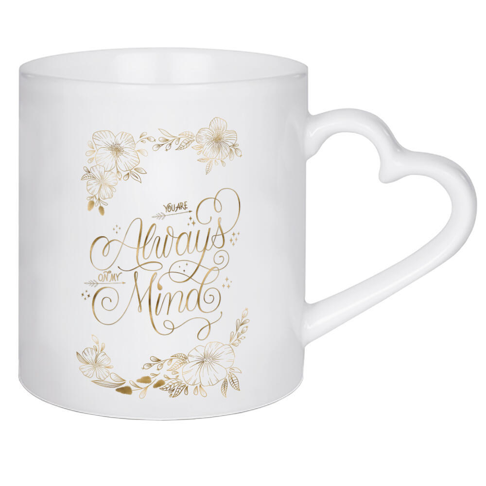 Herztasse "Ich denke stets an dich" artboxONE - Typografie,Liebe