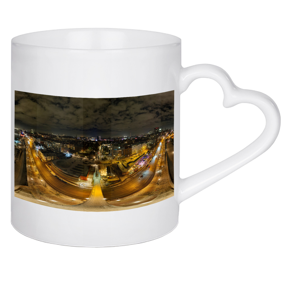 Herztasse "Hamburg Hafenstraße - 2D-Panorama" artboxONE - Städte,Städte / Hamburg,Reise,Architektur,Reise / Länder