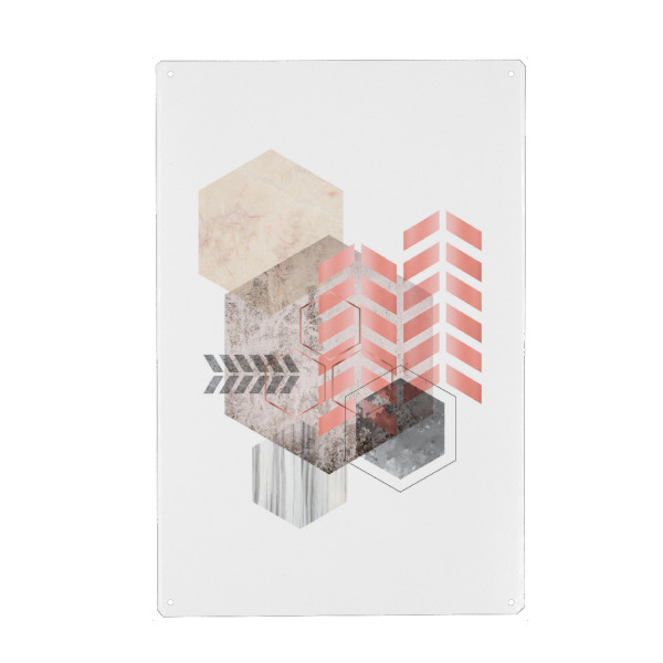 Metall Poster "Hexagonal Geo No. 2" artboxONE - Abstrakt,Geometrie