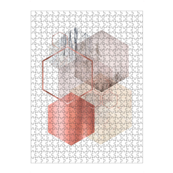 Puzzle Ravensburger "Hexagonal Geo" artboxONE - Abstrakt,Geometrie - Geometric,Rose,Gold,Hexagon - Bild geometric