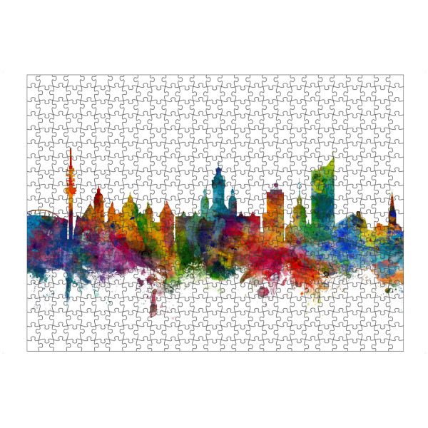 Puzzle Ravensburger "Leipzig Germany Skyline" artboxONE - Städte,Reise