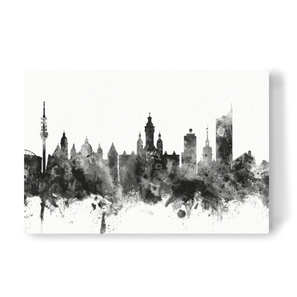 Leinwandbild "Leipzig Germany Skyline 2" artboxONE - Städte,Reise,Schwarzweiß