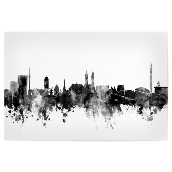 Poster "Bremen Germany Skyline 2" artboxONE - Städte,Reise,Schwarzweiß