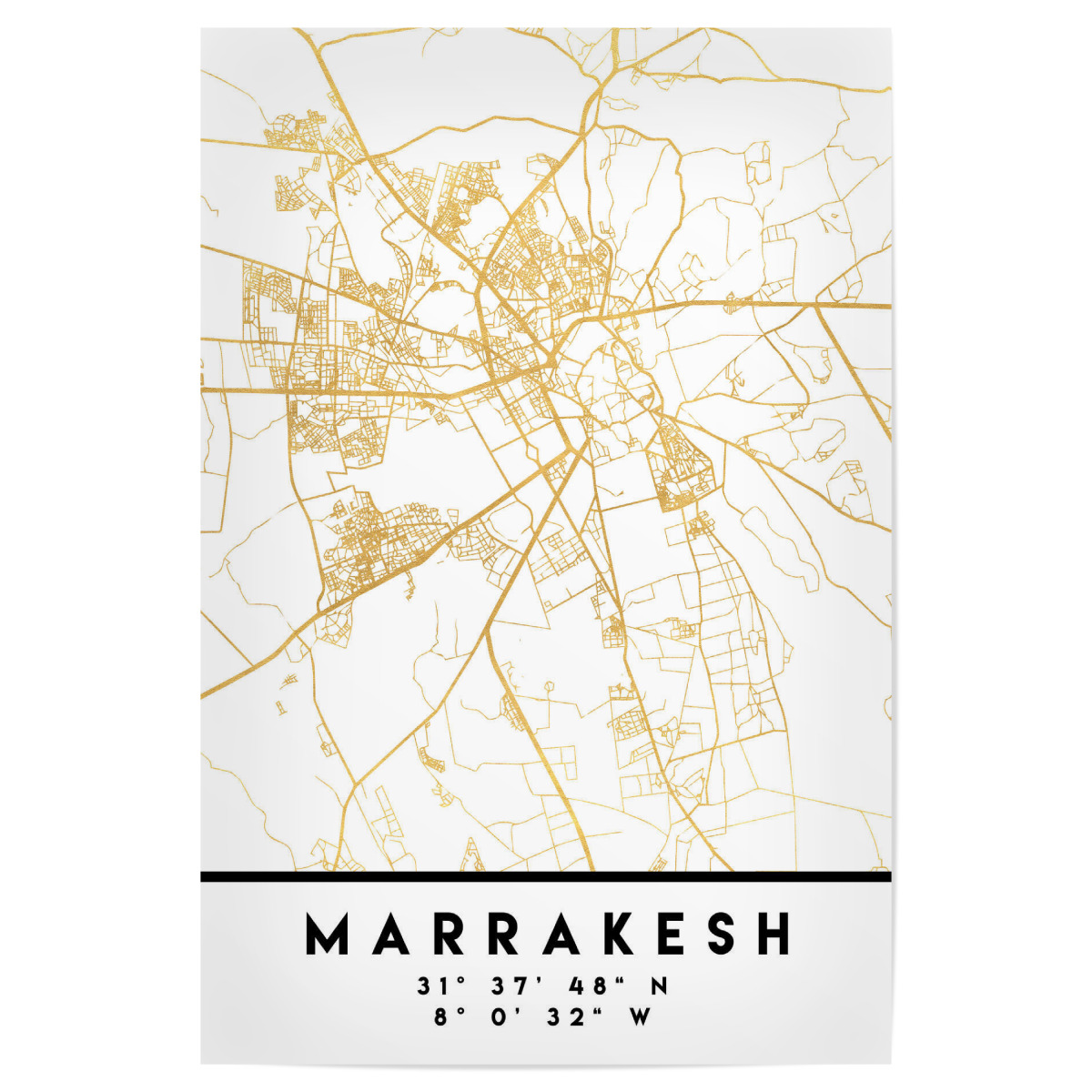 Marrakesh Morocco Street Map Art Als Poster Bei Artboxone Kaufen