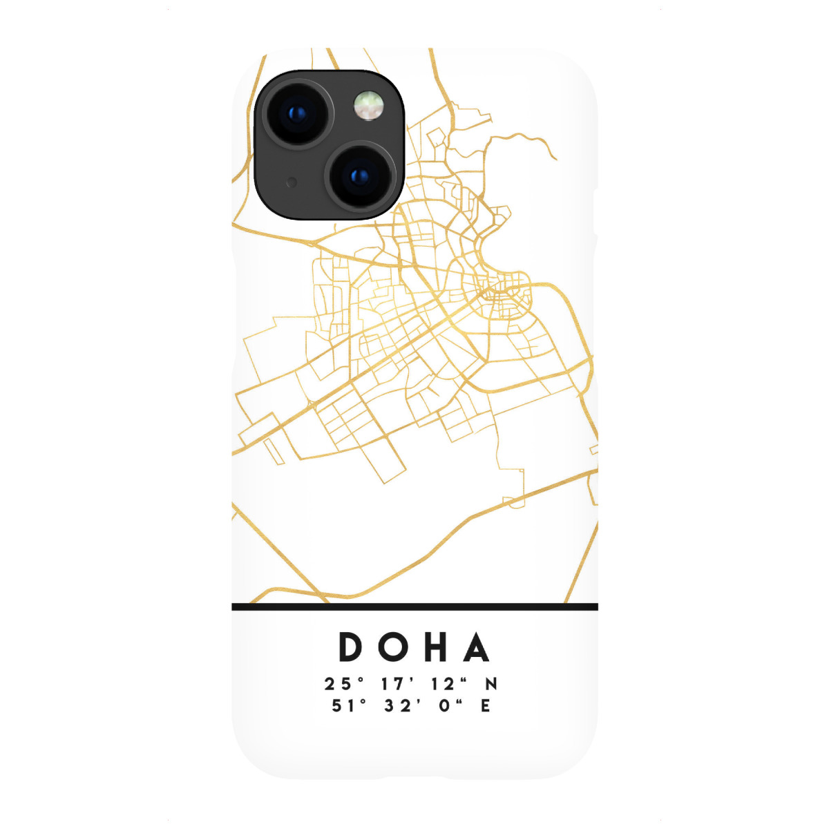 iPhone "DOHA QATAR STREET MAP ART" Premium-Case Handyhülle artboxONE