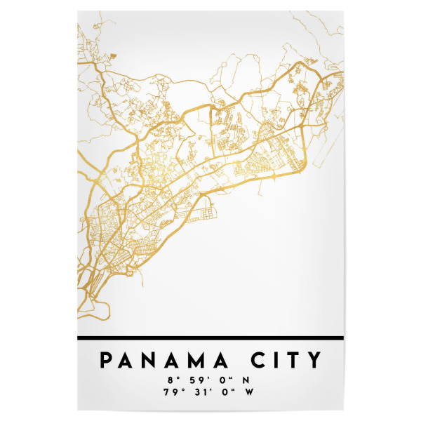Poster 30x20 cm "PANAMA CITY STREET MAP ART" artboxONE - Städte,Reise,Kartografie