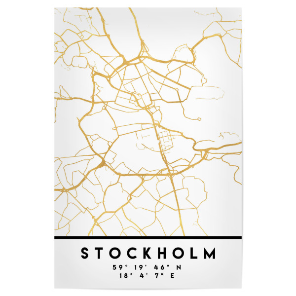Poster "STOCKHOLM SWEDEN STREET MAP ART" artboxONE - Städte,Reise,Städte / Stockholm,Kartografie