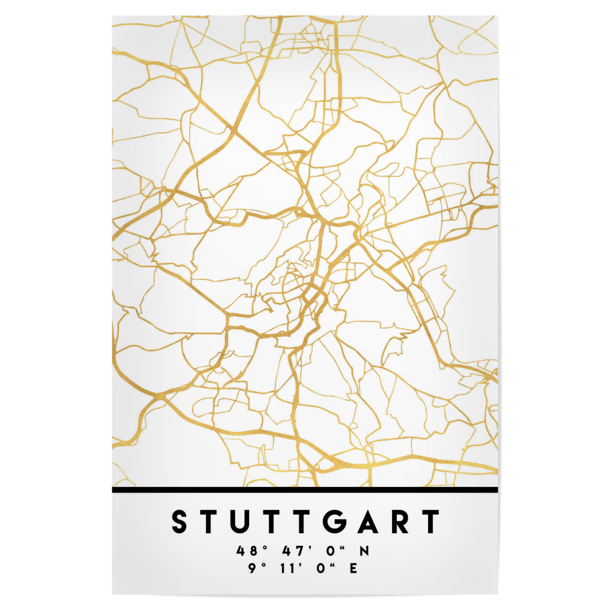 STUTTGART GERMANY STREET MAP ART als 