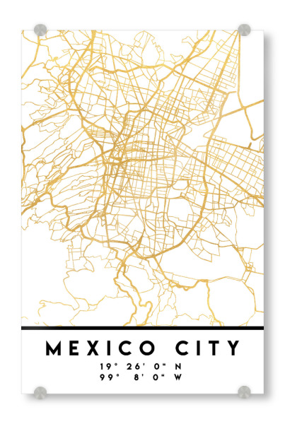 Acrylglasbild "MEXICO CITY STREET MAP ART" artboxONE - Städte,Reise,Kartografie