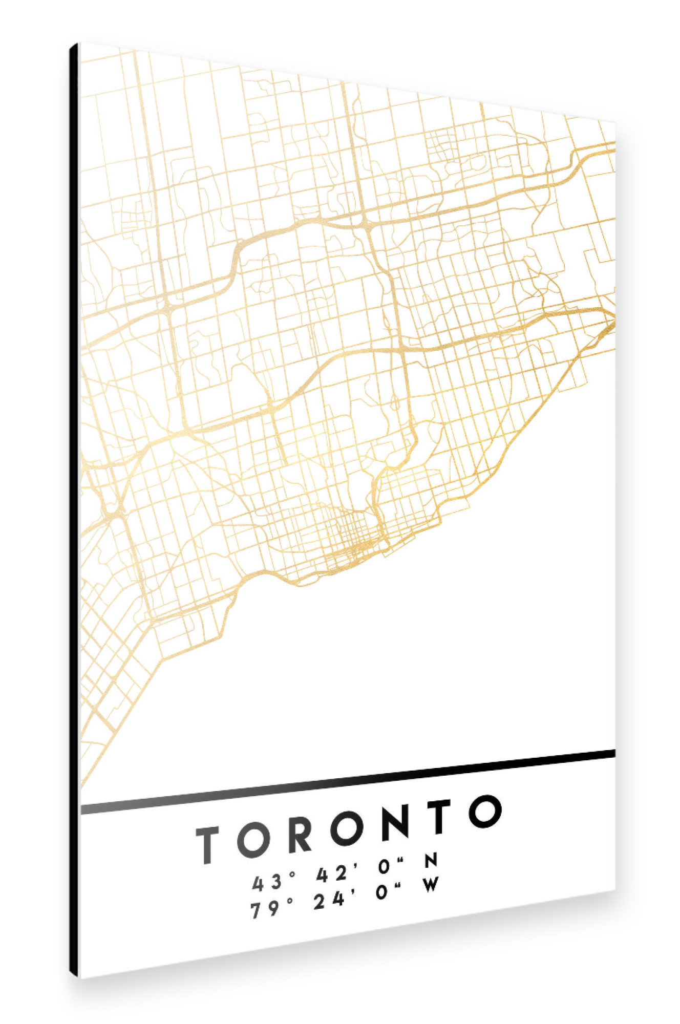 Alu-Dibond "TORONTO CANADA STREET MAP ART" 75x50 cm artboxONE