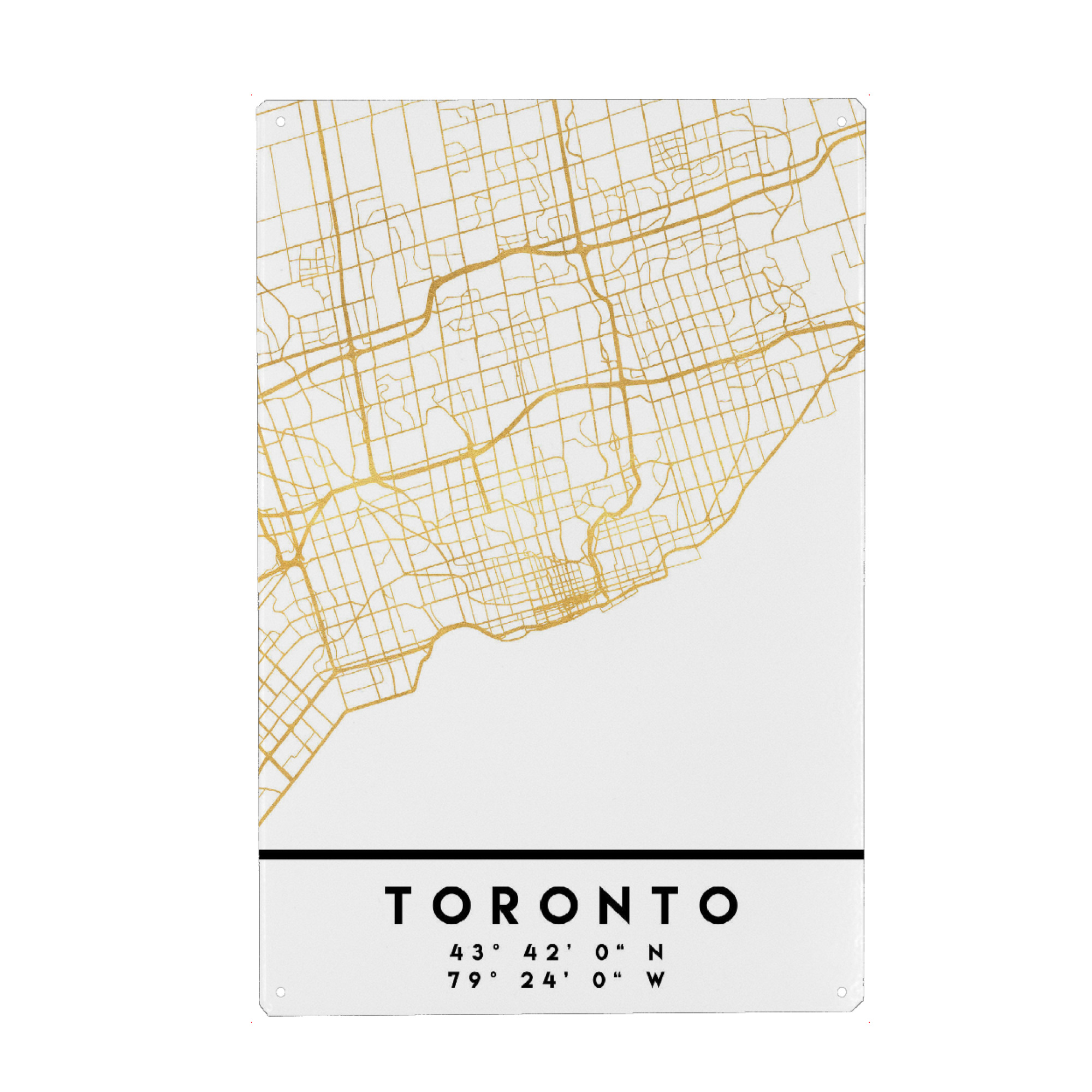 Metall Poster "TORONTO CANADA STREET MAP ART" artboxONE - Städte,Reise,Kartografie