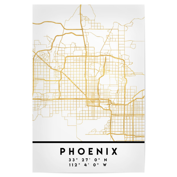 Poster "PHOENIX ARIZONA STREET MAP ART" artboxONE - Städte,Reise,Kartografie