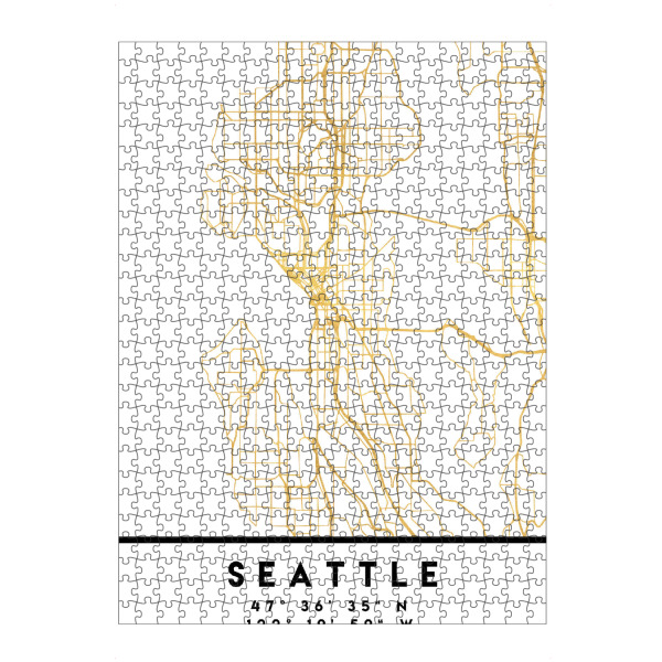 Puzzle Ravensburger "SEATTLE WASHINGTON CITY MAP ART" artboxONE - Städte,Reise,Kartografie