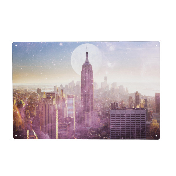 Holzbild "I LOVE PINK NEW YORK CITY SKYLINE" artboxONE - Städte,Städte / New York,Reise
