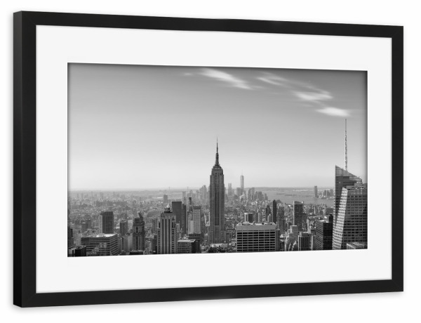 Poster mit Rahmen schwarz "Empire State Building - New York" artboxONE - Städte,Städte / New York,Reise,Schwarzweiß,Architektur