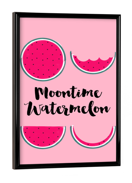 Poster mit schwarzem Rahmen "Moontime Watermelon" artboxONE - Essen & Trinken