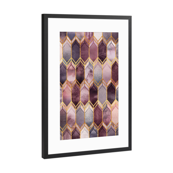 Poster mit Rahmen Schwarz (Metallic) "Dreamy Stained Glass 1" artboxONE - Abstrakt,Geometrie