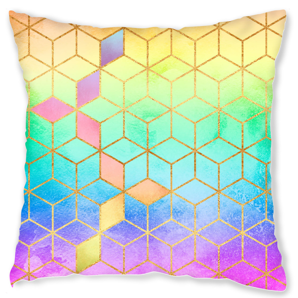 Design-Kissen "Rainbow Cubes" artboxONE - Abstrakt,Geometrie