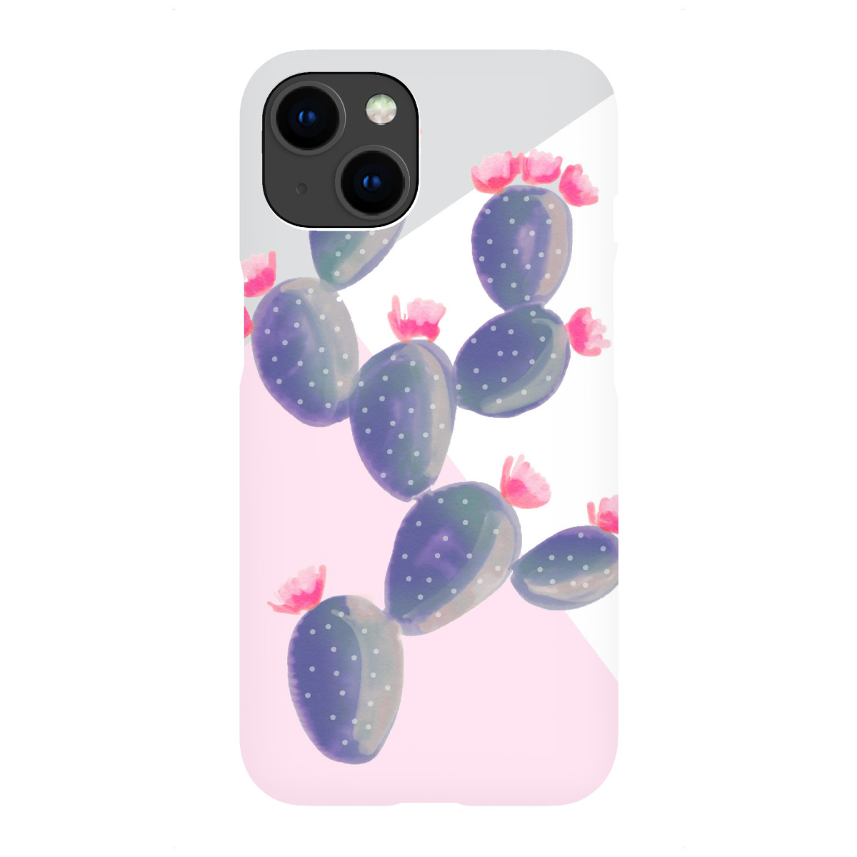 iPhone "Watercolored Cactus on Geometry" Premium-Case Handyhülle artboxONE