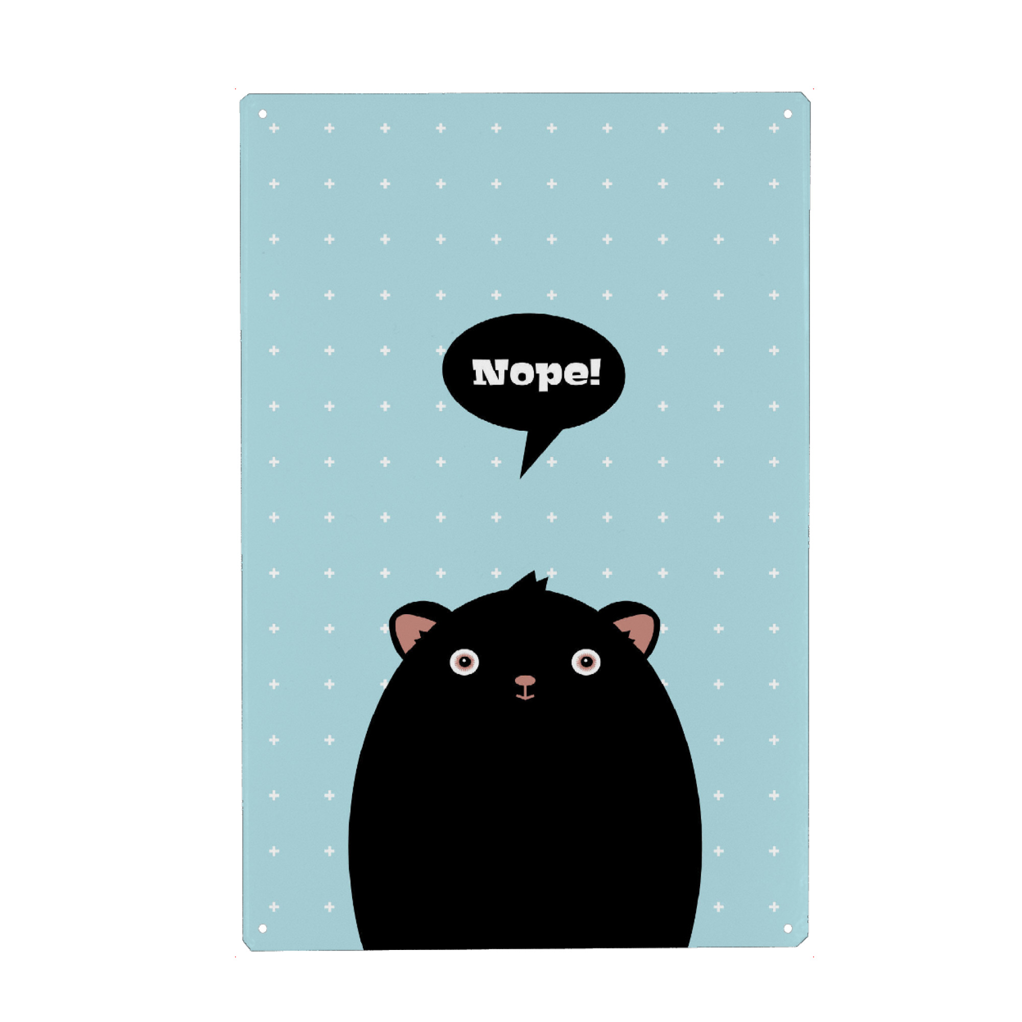 Metall Poster "Niedliches Nope-Monster" artboxONE - Typografie,Für Kinder,Fiktion