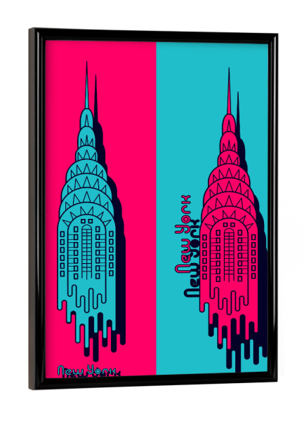 Poster mit schwarzem Rahmen "New York - New York 2" artboxONE - Städte,Städte / New York,Typografie,Reise,Architektur
