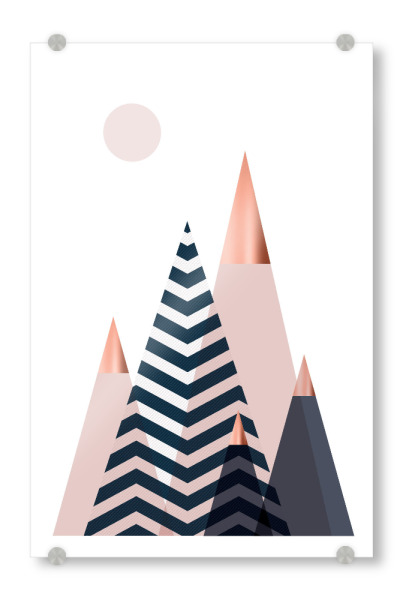 Acrylglasbild "Scandi Mountain Tops" artboxONE - Natur,Abstrakt,Geometrie - Mountains,Scandinavian,Geometric