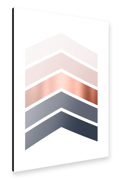 Alu-Dibond "Scandi Chevrons Copper" 30x20 cm artboxONE