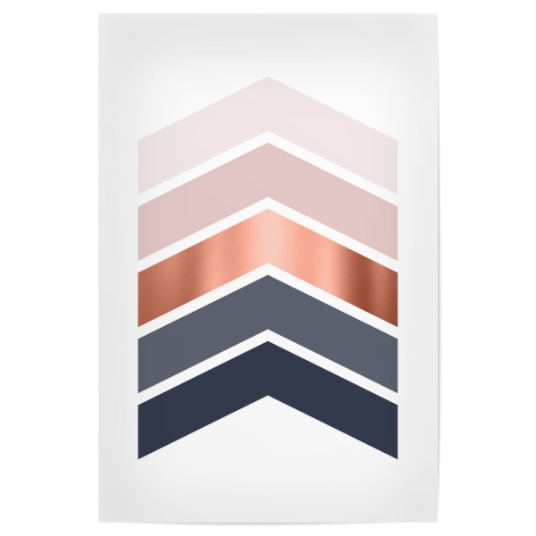 Poster "Scandi Chevrons Copper" artboxONE - Abstrakt,Geometrie