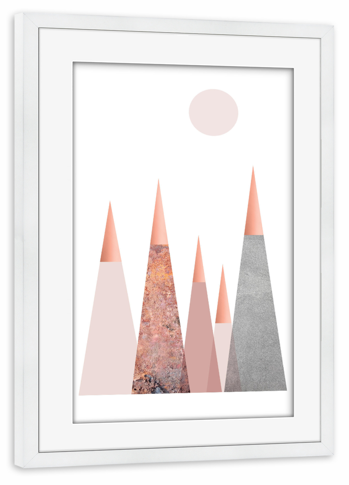 Poster mit Rahmen weiß "Scandi Mountains 2" artboxONE - Natur,Abstrakt,Geometrie,Festivals
