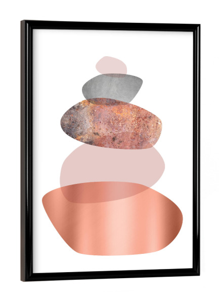 Poster mit schwarzem Rahmen "Blush and Rose Gold Balance" artboxONE - Abstrakt,Geometrie,Festivals