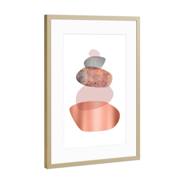Poster mit Rahmen Gold "Blush and Rose Gold Balance" artboxONE - Abstrakt,Geometrie,Festivals