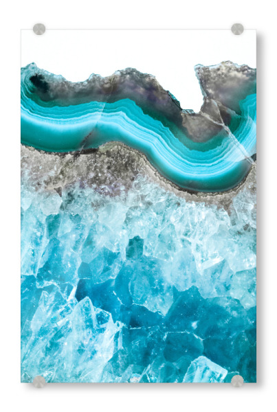 Acrylglasbild "Sea Agate with Amethyst Crystals" artboxONE - Abstrakt,Marmor