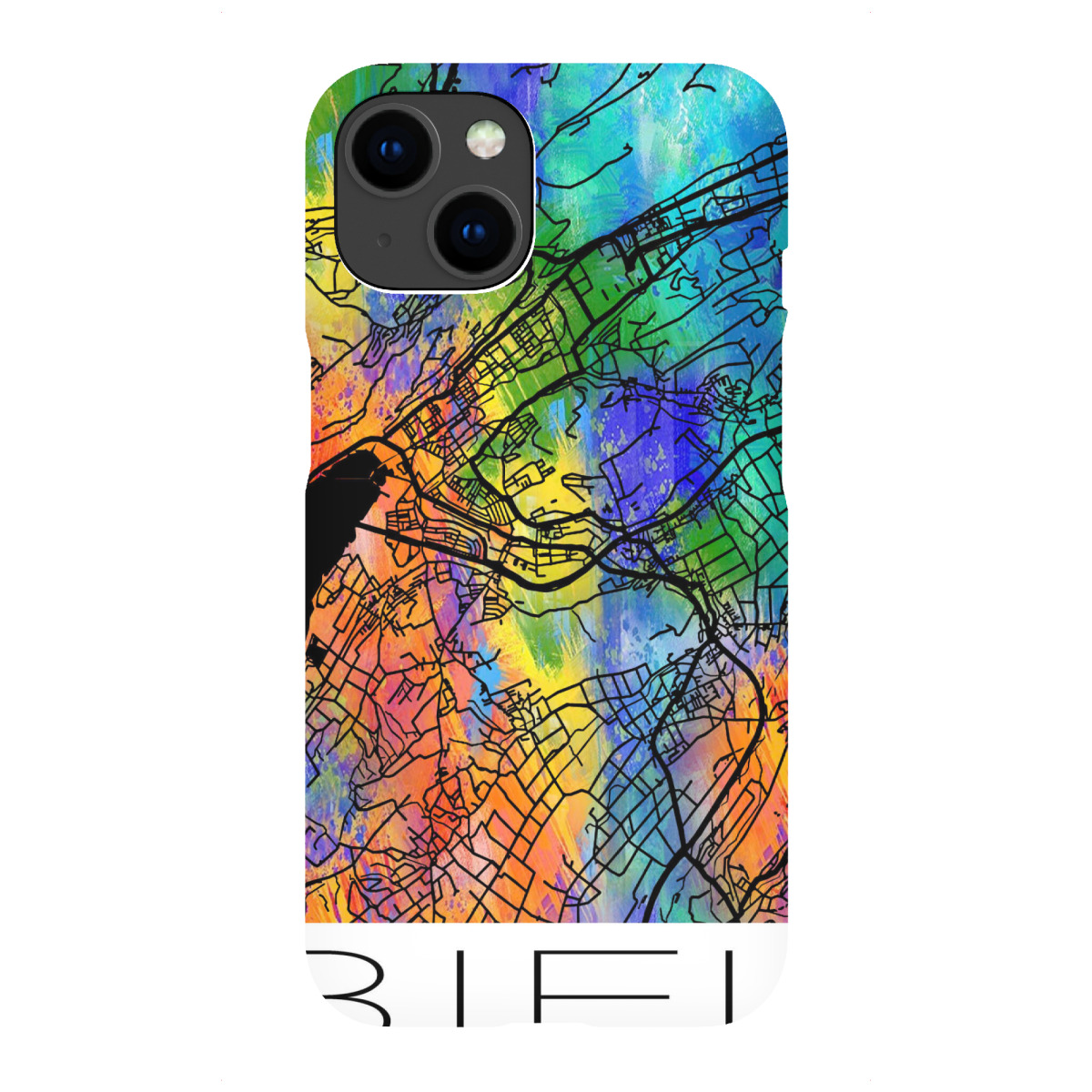 iPhone "Retro Map of Biel Switzerland" Premium-Case Handyhülle artboxONE