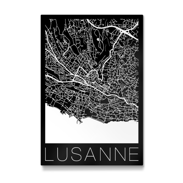 Galerie-Print "Retro Map Lausanne Switzerland" 30x20 cm artboxONE