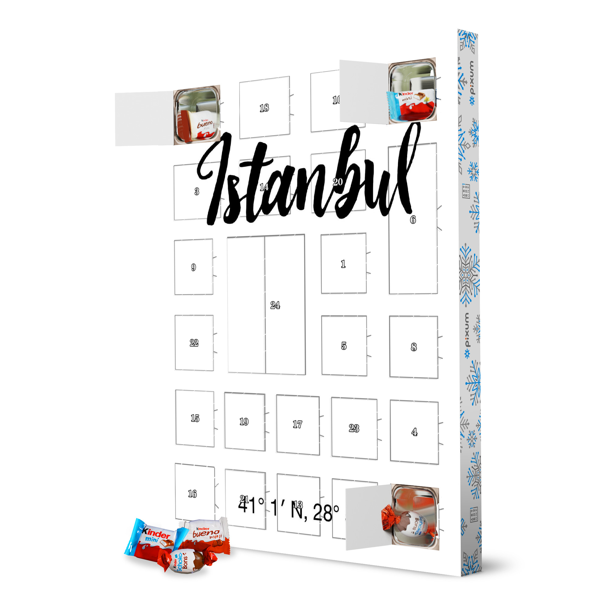 Adventskalender XXL mit Produkten von Kinder Istanbul 2 artboxONE Adventskalender Typografie