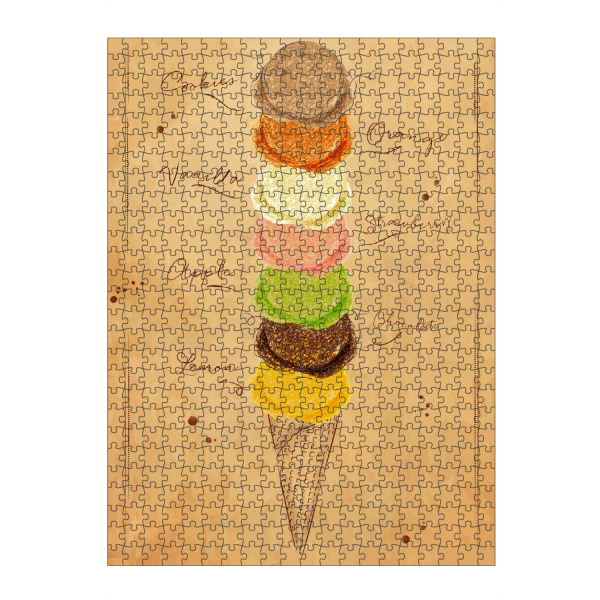 Puzzle Ravensburger "Ice cream menu 01" artboxONE - Essen & Trinken,Schwarzweiß,Festivals