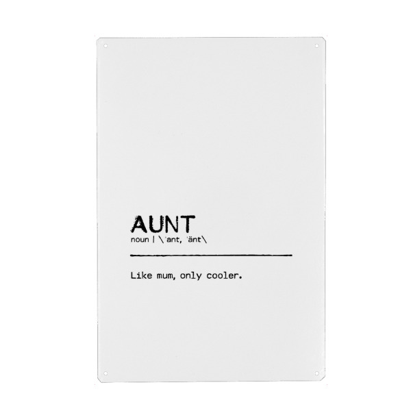 Holzbild "Aunt Quote" artboxONE - Typografie,Schwarzweiß - Auntie,Aunt,Quote,Cool