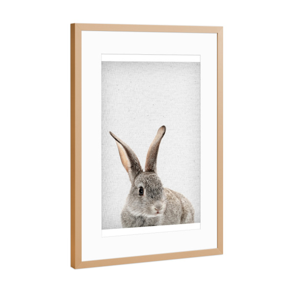 Poster mit Rahmen Kupfer "Rabbit 34" artboxONE - Natur,Für Kinder,Tiere,Abstrakt