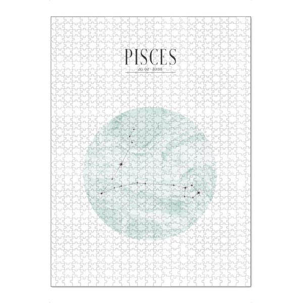 Puzzle Ravensburger "FISCHE | PISCES" artboxONE - Typografie,Für Kinder,Schwarzweiß