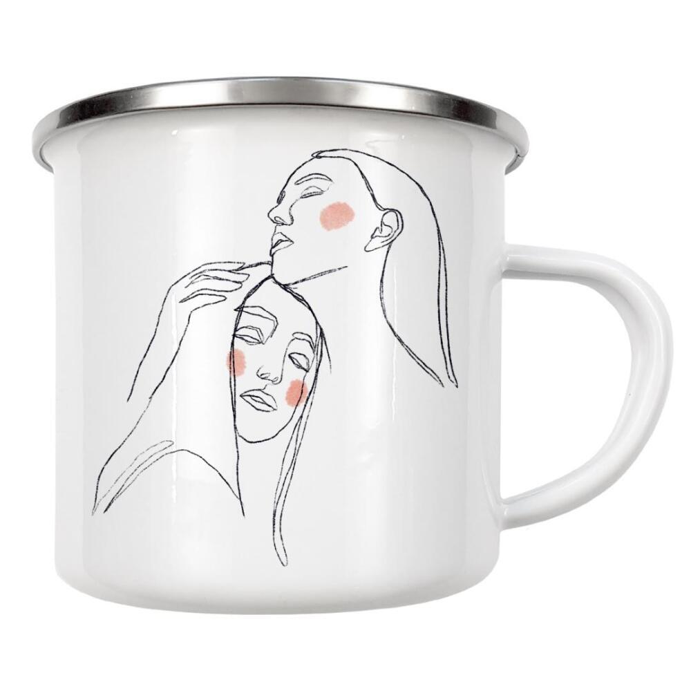 Emaille Tasse "Geschützt" artboxONE - Menschen,Schwarzweiß,Für Mama